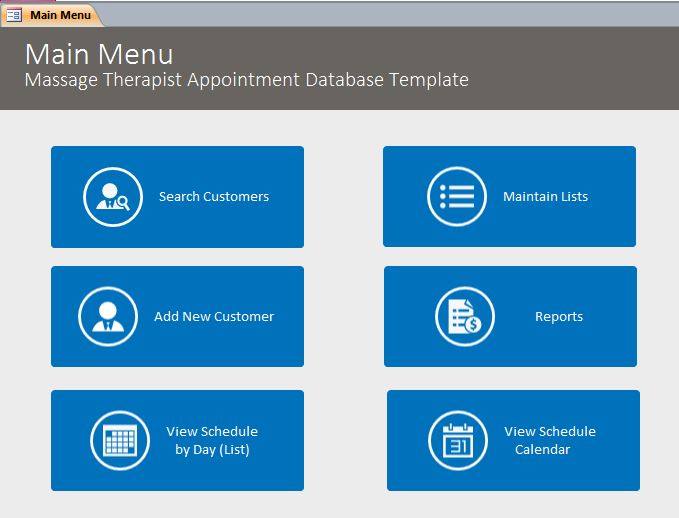 Massage Therapist Appointment Tracking Template | Appointment Database